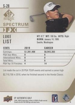 2021 SP Authentic - Spectrum FX Green #S-28 Luke List Back