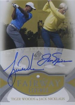 2021 SP Authentic - Fairway Autographs Dual Achievement #EADA-WN Tiger Woods / Jack Nicklaus Front
