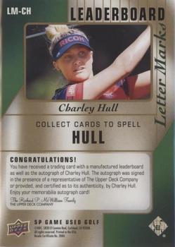 2021 SP Game Used - Leaderboard Letter Marks #LM-CH Charley Hull Back
