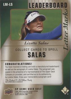 2021 SP Game Used - Leaderboard Letter Marks #LM-LS Lizette Salas Back