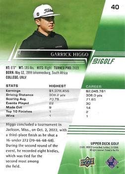 2024 Upper Deck #40 Garrick Higgo Back
