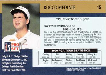 1990 Pro Set PGA Tour #15 Rocco Mediate Back