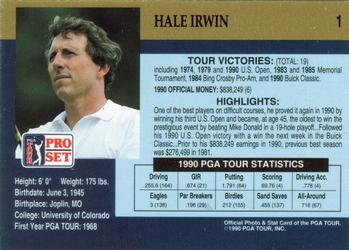 1990 Pro Set PGA Tour #1 Hale Irwin Back