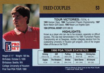 1990 Pro Set PGA Tour #53 Fred Couples Back