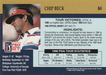 1990 Pro Set PGA Tour #64 Chip Beck Back