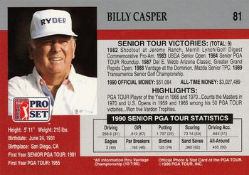 1990 Pro Set PGA Tour #81 Billy Casper Back