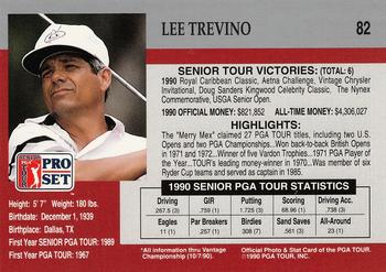 1990 Pro Set PGA Tour #82 Lee Trevino Back