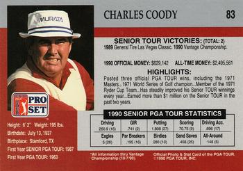 1990 Pro Set PGA Tour #83 Charles Coody Back