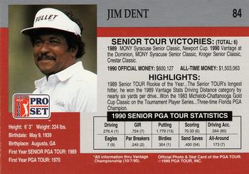 1990 Pro Set PGA Tour #84 Jim Dent Back
