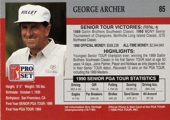 1990 Pro Set PGA Tour #85 George Archer Back