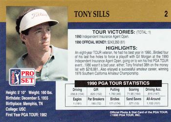 1990 Pro Set PGA Tour #2 Tony Sills Back
