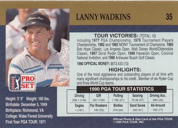 1990 Pro Set PGA Tour #35 Lanny Wadkins Back