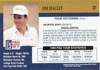 1990 Pro Set PGA Tour #37 Jim Hallet Back