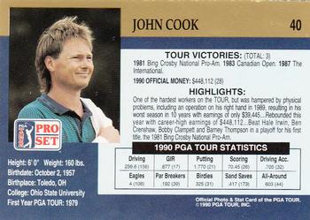 1990 Pro Set PGA Tour #40 John Cook Back