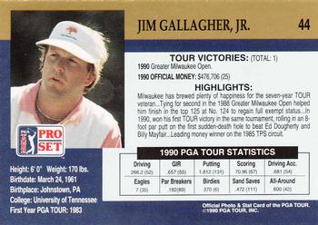 1990 Pro Set PGA Tour #44 Jim Gallagher Back