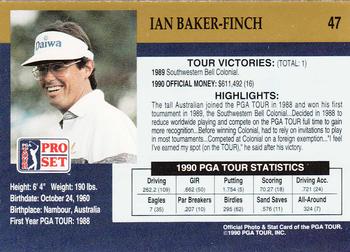 1990 Pro Set PGA Tour #47 Ian Baker-Finch Back