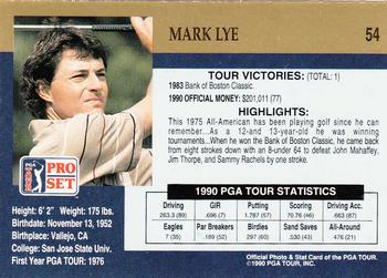 1990 Pro Set PGA Tour #54 Mark Lye Back