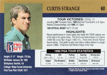 1990 Pro Set PGA Tour #60 Curtis Strange Back