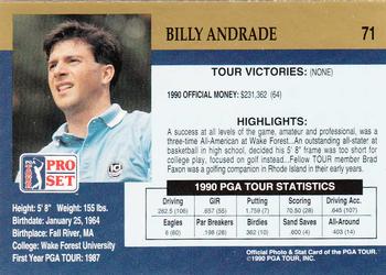 1990 Pro Set PGA Tour #71 Billy Andrade Back