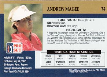 1990 Pro Set PGA Tour #74 Andrew Magee Back