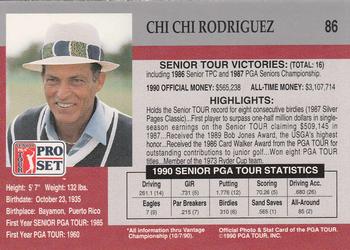 1990 Pro Set PGA Tour #86 Chi Chi Rodriguez Back