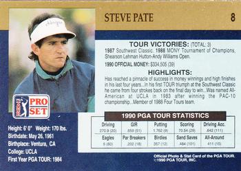 1990 Pro Set PGA Tour #8 Steve Pate Back