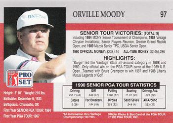 1990 Pro Set PGA Tour #97 Orville Moody Back