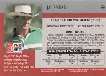 1990 Pro Set PGA Tour #99 J.C. Snead Back
