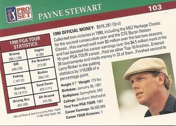 1991 Pro Set PGA Tour #103 Payne Stewart Back