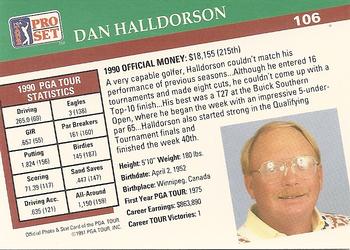 1991 Pro Set PGA Tour #106 Dan Halldorson Back