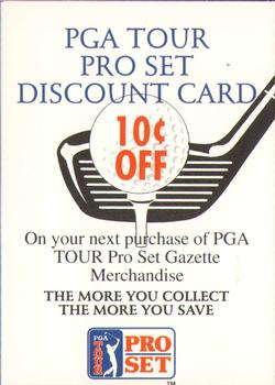 1991 Pro Set PGA Tour #NNO Discount Card 10 cents off Front