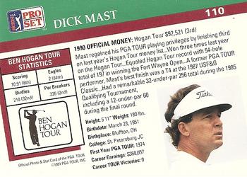 1991 Pro Set PGA Tour #110 Dick Mast Back