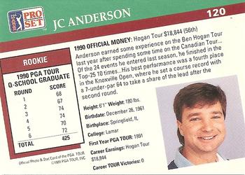 1991 Pro Set PGA Tour #120 JC Anderson Back