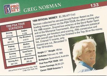 1991 Pro Set PGA Tour #133 Greg Norman Back