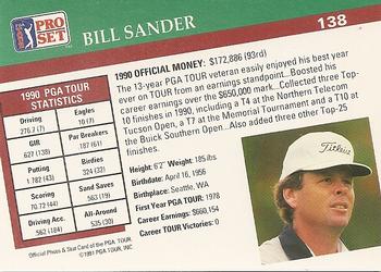 1991 Pro Set PGA Tour #138 Bill Sander Back
