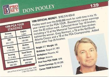 1991 Pro Set PGA Tour #139 Don Pooley Back