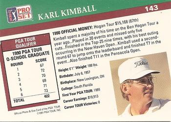 1991 Pro Set PGA Tour #143 Karl Kimball Back