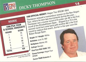 1991 Pro Set PGA Tour #14 Dicky Thompson Back