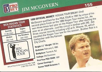1991 Pro Set PGA Tour #155 Jim McGovern Back