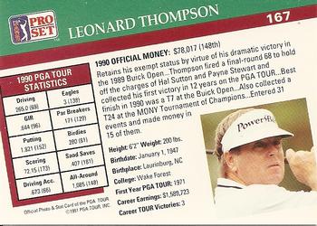 1991 Pro Set PGA Tour #167 Leonard Thompson Back