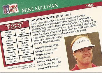 1991 Pro Set PGA Tour #168 Mike Sullivan Back