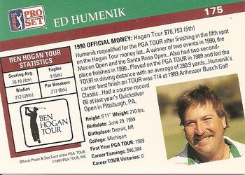 1991 Pro Set PGA Tour #175 Ed Humenik Back