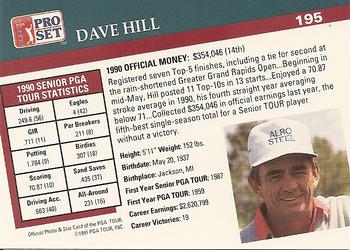 1991 Pro Set PGA Tour #195 Dave Hill Back