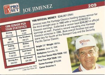 1991 Pro Set PGA Tour #209 Joe Jimenez Back