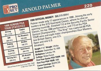 1991 Pro Set PGA Tour #220 Arnold Palmer Back