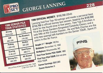 1991 Pro Set PGA Tour #228 George Lanning Back