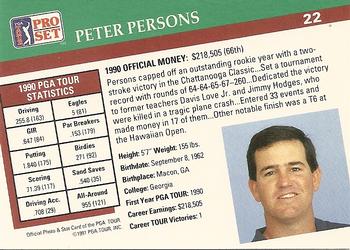 1991 Pro Set PGA Tour #22 Peter Persons Back