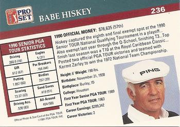 1991 Pro Set PGA Tour #236 Babe Hiskey Back