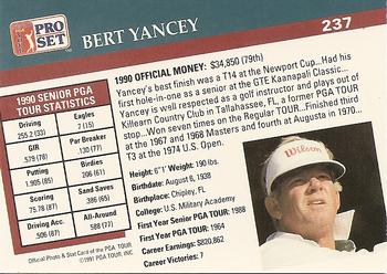 1991 Pro Set PGA Tour #237 Bert Yancey Back