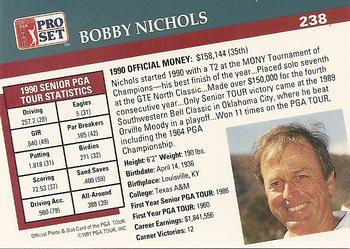 1991 Pro Set PGA Tour #238 Bobby Nichols Back